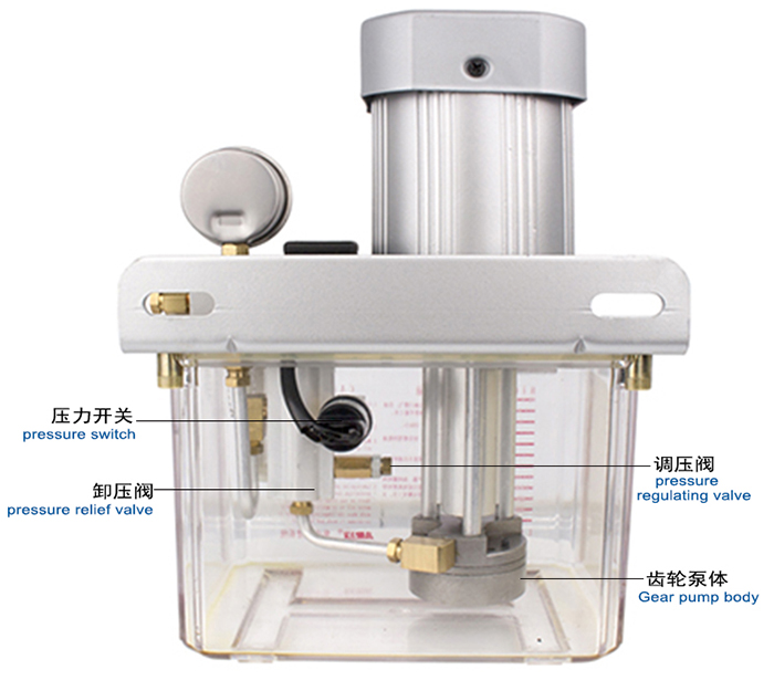 米朗MRG-5202（3L） PLC型稀油油脂一體潤(rùn)滑油泵及尺寸圖